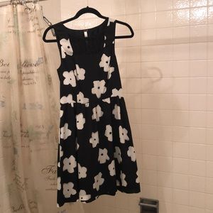 little black dress with floral pattern